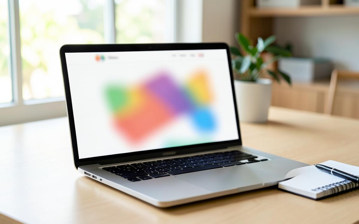 Laptop showing a disability support provider website in a home office