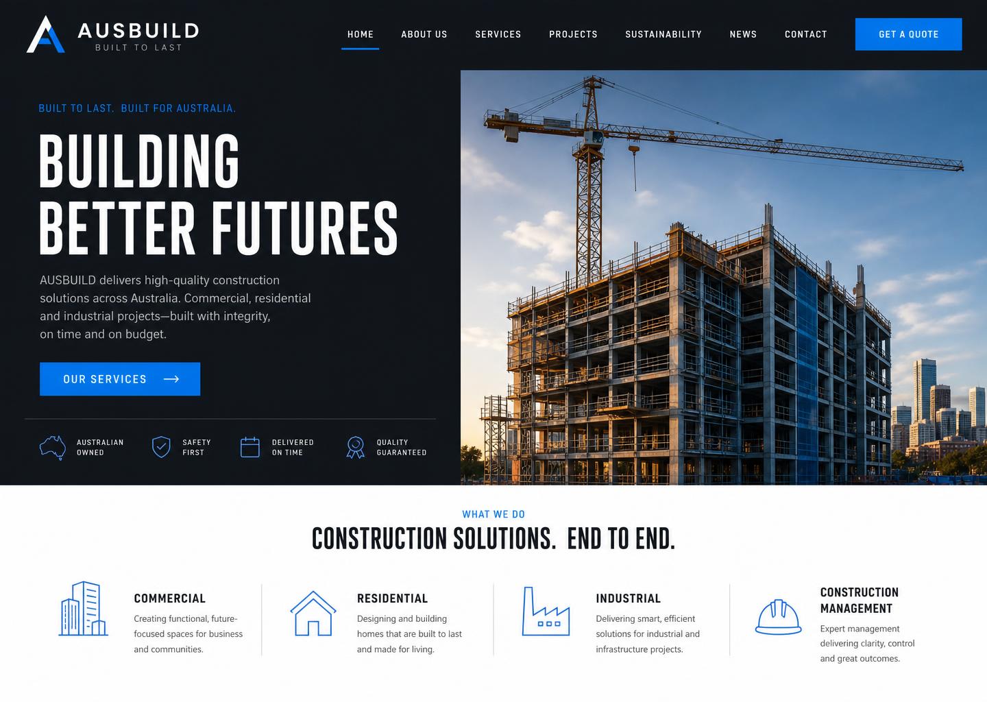 Example website built for an Australian service business
